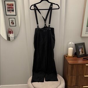 Vintage Dark gray pinstripe suspender Pants